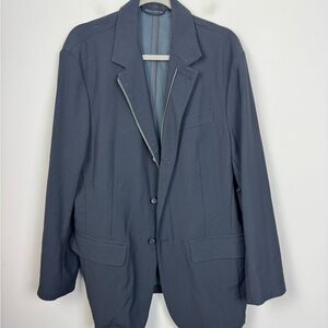 ARMANI COLLEZIONI | Navy Blue Zip Front Blazer Men’s Size 46